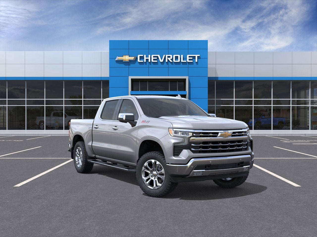 2026 Chevrolet Silverado 1500 LTZ in Sterling Gray Metallic — front three-quarter view