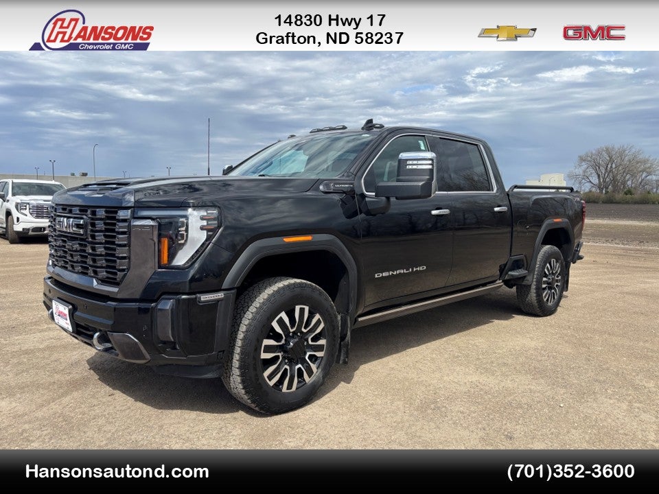 2024 GMC Sierra 3500 HD Denali Ultimate in Onyx Black — front three-quarter view