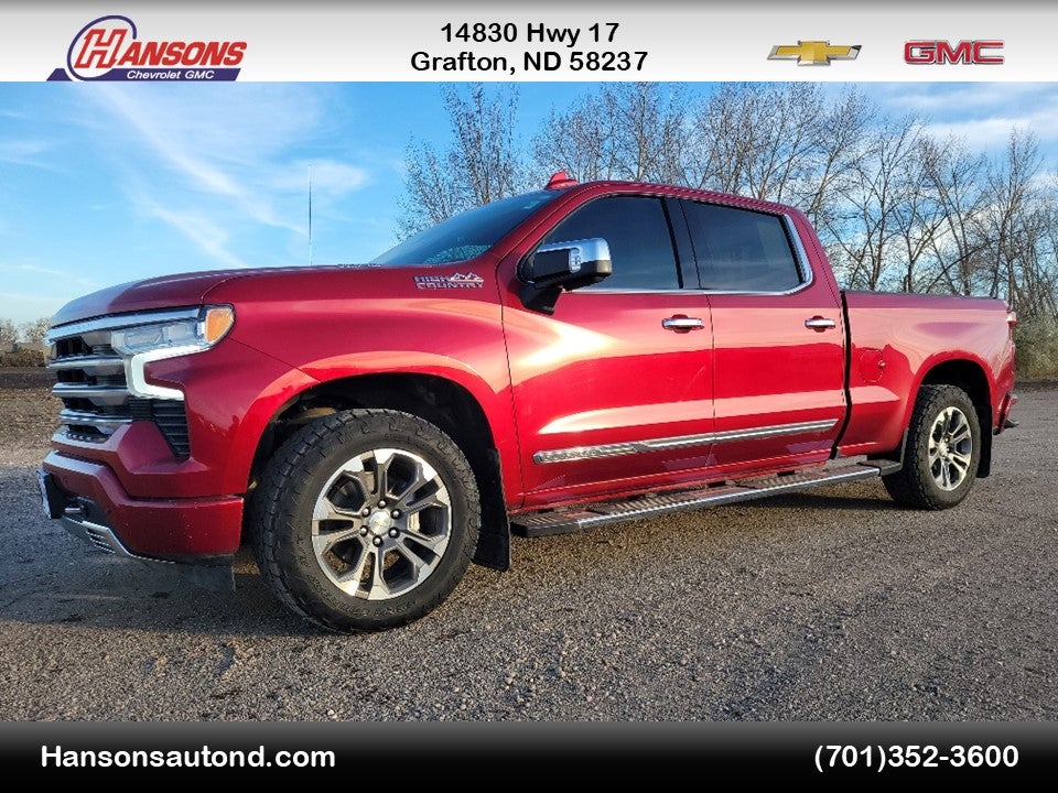 2023 Chevrolet Silverado 1500 High Country in Radiant Red Tintcoat — front three-quarter view