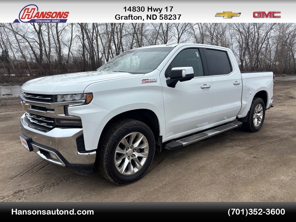 2021 Chevrolet Silverado 1500 LTZ in Summit White — front three-quarter view